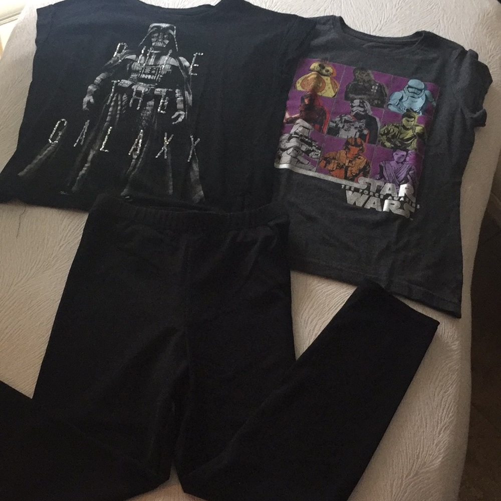 🌺Bundle of three,Girls 2 Star Wars shirts,Legging